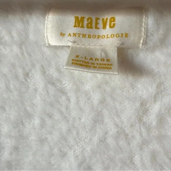 NWT Maeve Scoop Neck Eyelash Sweater Tee White size XL - Picture 7 of 9